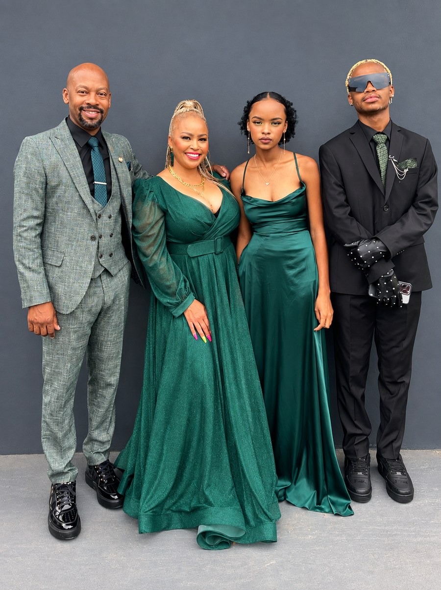 The Mogorosi family: Lebogang Mogorosi, Debbie Mogorosi, Tshepiso Mogorosi and Lebogang JR Mogorosi