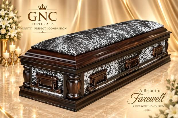 Nguni Black & White dome casket