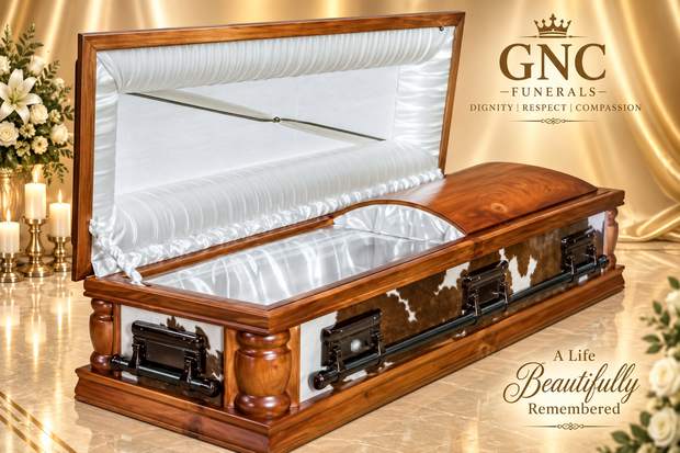 Nguni Brown & White dome casket